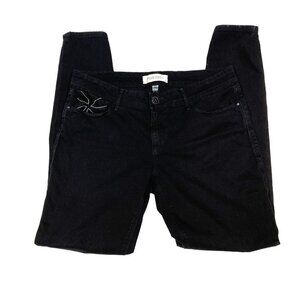 Habitual Black Jeans, Size 28, Skinny Straight Leg, Stretchy Soft Brushed Cotton